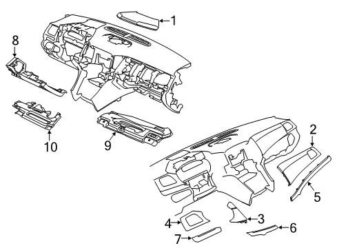 2016 Chevy Caprice Cluster & Switches, Instrument Panel Diagram