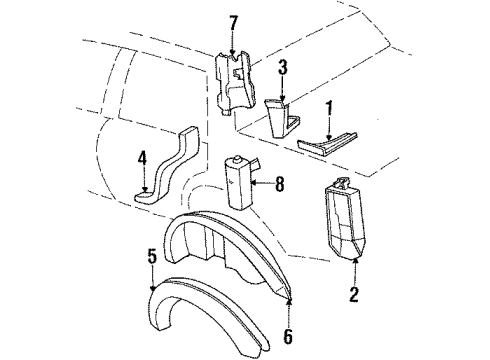 1989 Oldsmobile 98 Lock Pillar, Passenger Side Diagram for 20471720