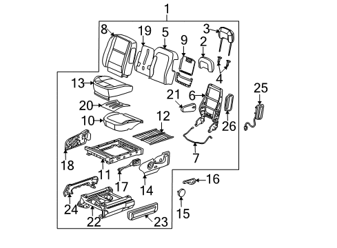 2006 Buick Terraza Front Seat Components Diagram