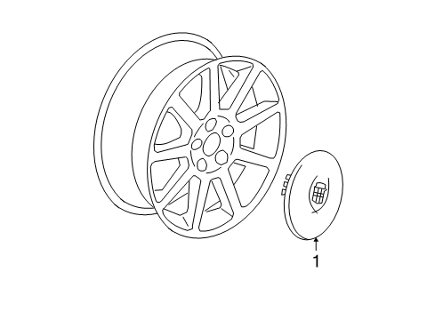 2007 Cadillac DTS Wheel Covers & Trim Diagram