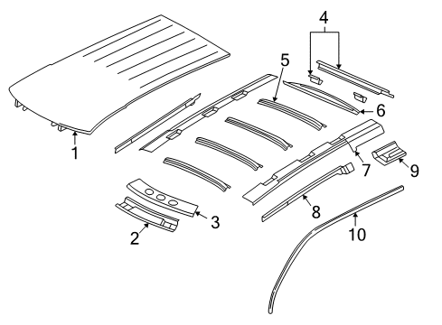 2001 Pontiac Montana Roof & Components Diagram