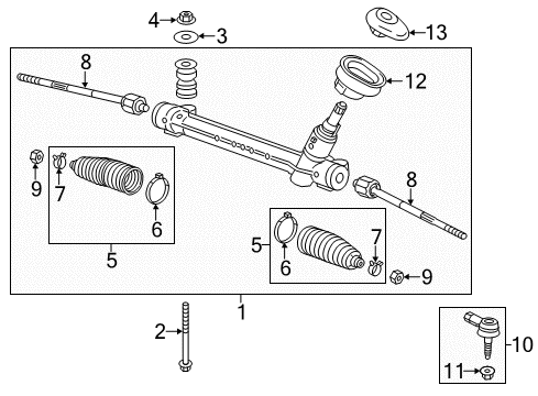 2013 Chevy Sonic Outer Tie Rod Diagram for 95952936