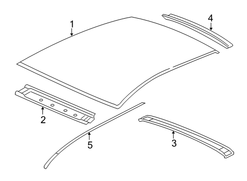 2008 Chevy Cobalt Roof & Components, Exterior Trim Diagram