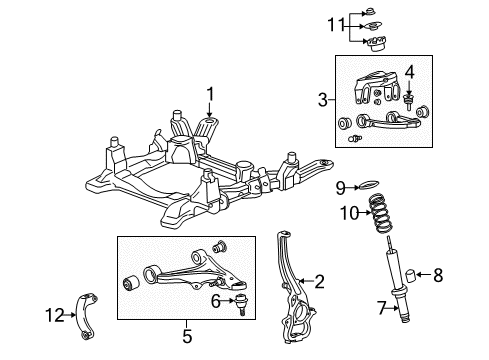 2009 Cadillac SRX Spring, Front Diagram for 25810850