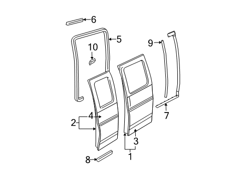 2007 Chevy Express 3500 Side Loading Door - Door & Components Diagram