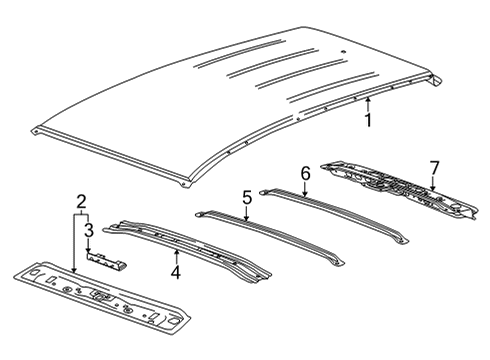 2023 Chevy Trailblazer Roof & Components Diagram