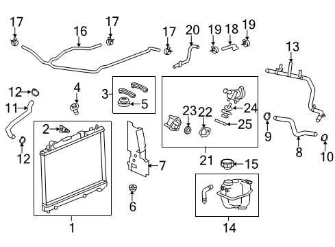 2012 Cadillac CTS Radiator & Components Diagram 3 - Thumbnail