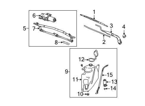 2007 Saturn Vue Windshield - Wiper & Washer Components Diagram