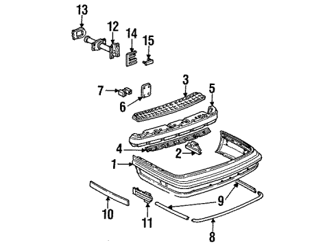 1994 Buick Park Avenue Bumper Cover Diagram for 16516340