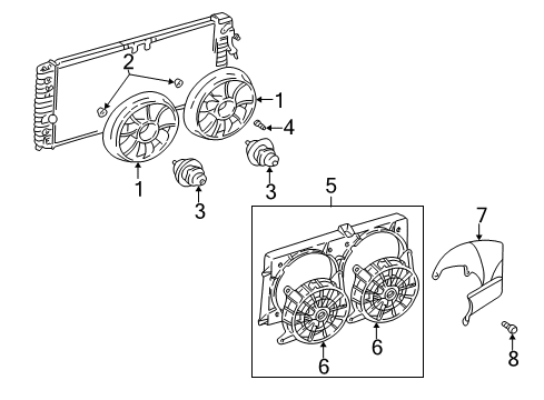 2004 Oldsmobile Alero Cooling System, Radiator, Water Pump, Cooling Fan Diagram