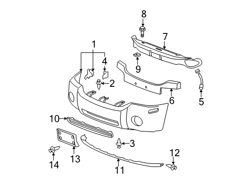2009 GMC Envoy Front Bumper Diagram