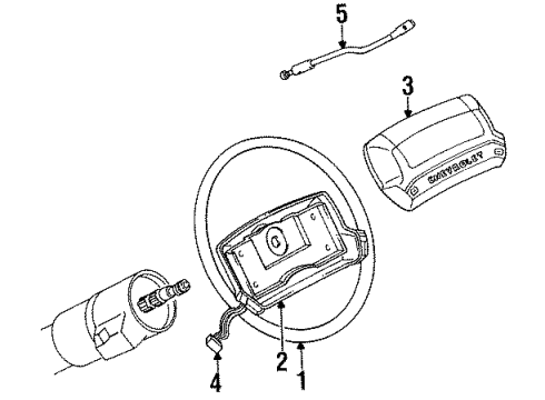 1991 Chevy Caprice Steering Column, Steering Wheel Diagram 5 - Thumbnail