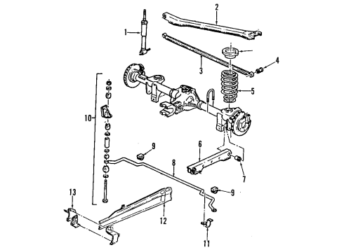 1998 Pontiac Firebird Rear Axle Shaft, Lower Control Arm, Stabilizer Bar, Torque Arm, Suspension Components Diagram