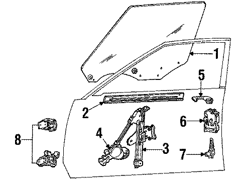 1985 Cadillac Seville Lower Hinge, Driver Side Diagram for 20113895
