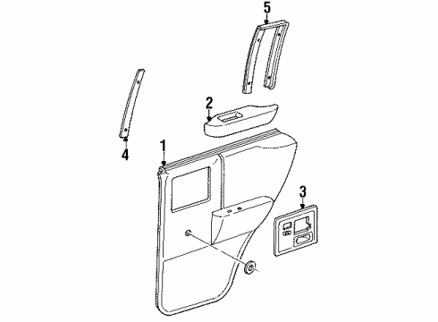 1993 Chevy S10 Blazer Upper Molding, Passenger Side Diagram for 15623504