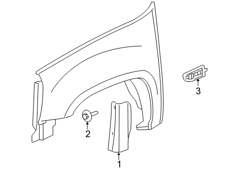 2010 Chevy Tahoe Exterior Trim - Fender Diagram