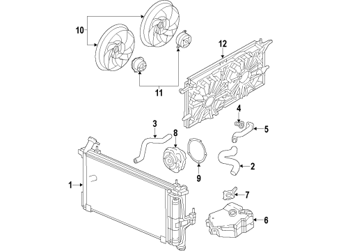 2013 Buick LaCrosse Radiator Shutter Assembly Diagram for 95991352