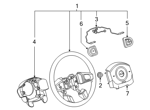 2005 Chevy Cobalt Cruise Switch, Driver Side Diagram for 22720757