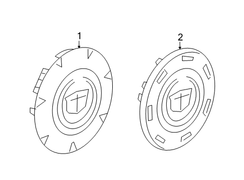2008 Cadillac Escalade ESV Wheel Covers & Trim Diagram