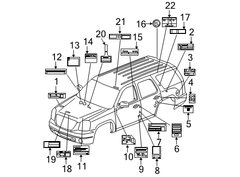 2008 Cadillac Escalade ESV Information Labels Diagram