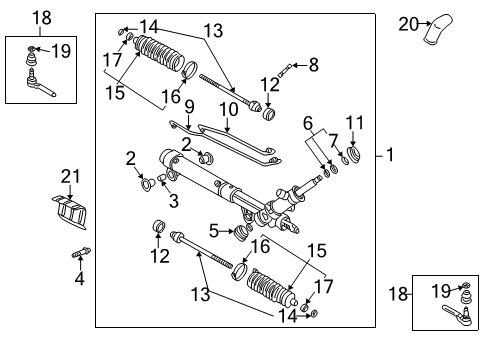 2005 Pontiac Aztek P/S Pump & Hoses, Steering Gear & Linkage Diagram