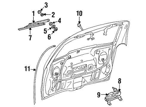 2002 Oldsmobile Silhouette Lift Gate - Wiper & Washer Components Diagram