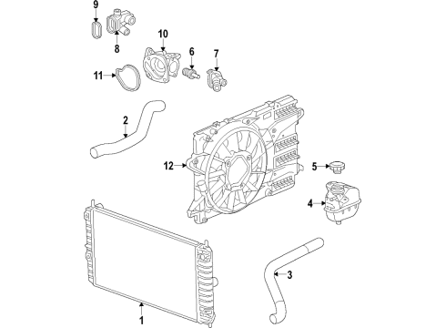 2022 Chevy Malibu Cooling System, Radiator, Water Pump, Cooling Fan Diagram