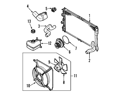 2005 Chevy Aveo Fan Assembly Diagram for 96536522