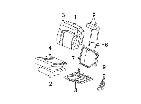 2003 Cadillac Escalade Rear Seat Components Diagram