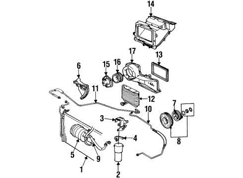 1992 Chevy Beretta Alternator Bracket Diagram for 22539953