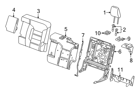 2019 Chevy Traverse Rear Seat Components Diagram