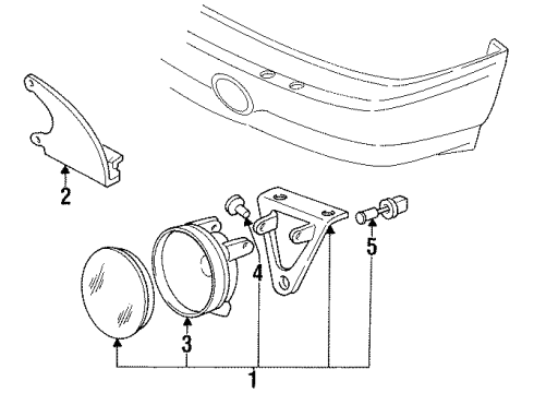 1998 Pontiac Bonneville Fog Lamp Assembly, Front Diagram for 19178987
