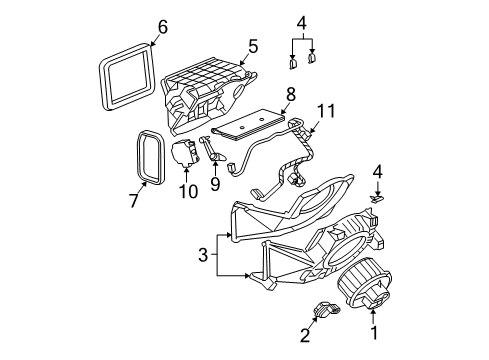 2003 Cadillac CTS Blower Motor & Fan Diagram