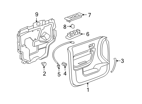 2008 Hummer H3 Front Door Diagram