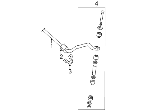 2007 Chevy Express 3500 Stabilizer Bar & Components - Front Diagram