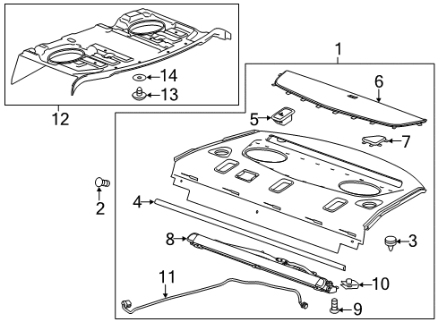 2016 Cadillac CTS Interior Trim - Rear Body Diagram