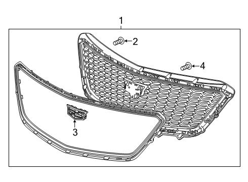 2022 Cadillac XT4 Grille & Components Diagram