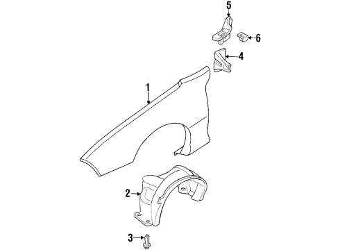 1995 Pontiac Firebird Fender & Components Diagram