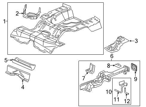 2007 Chevy Cobalt Floor Pan Assembly, Rear Diagram for 25823045