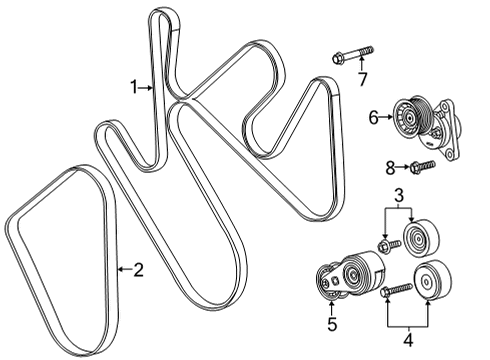 2021 Chevy Silverado 3500 HD Belts & Pulleys Diagram