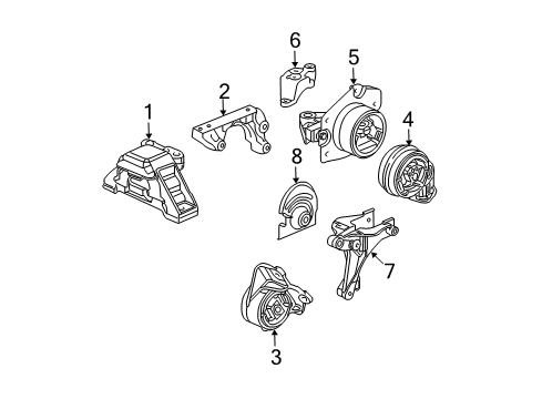 2009 Chevy HHR Engine & Trans Mounting Diagram 2 - Thumbnail
