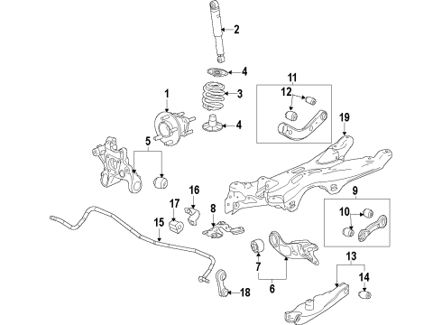 2009 Chevy Malibu Upper Control Arm, Green Line, Rear Diagram for 25850211