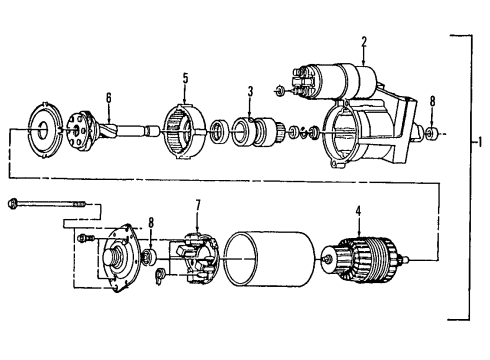 1989 Cadillac Allante Starter Diagram for 10455003