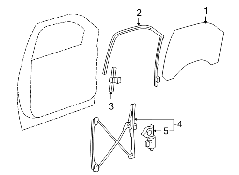 2011 GMC Sierra 1500 Front Door - Glass & Hardware Diagram