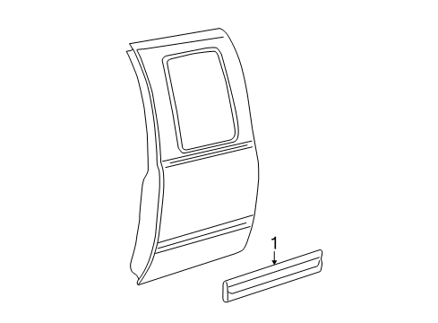 2001 GMC Sierra 3500 Exterior Trim - Rear Door Diagram