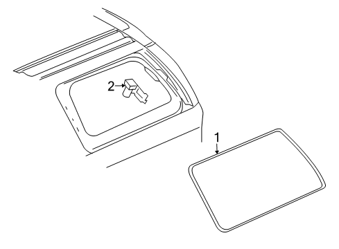 2002 Chevy Trailblazer EXT Quarter Panel - Glass & Hardware Diagram
