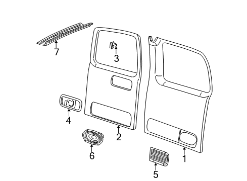 1997 Chevy Express 2500 Interior Trim - Back Door Diagram
