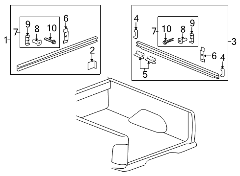 2014 GMC Sierra 3500 HD Box Rails Diagram