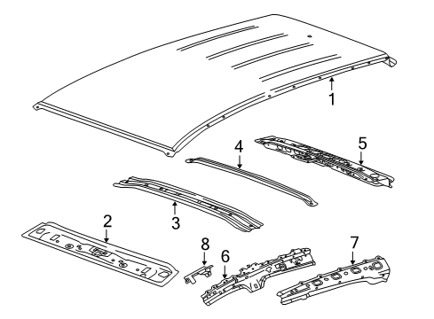 2022 Chevy Trax Roof & Components Diagram