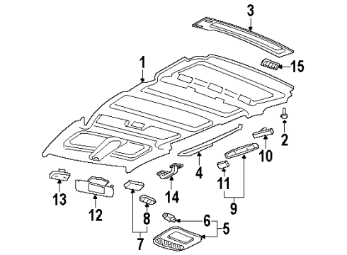 2002 Oldsmobile Silhouette Interior Trim - Roof Diagram